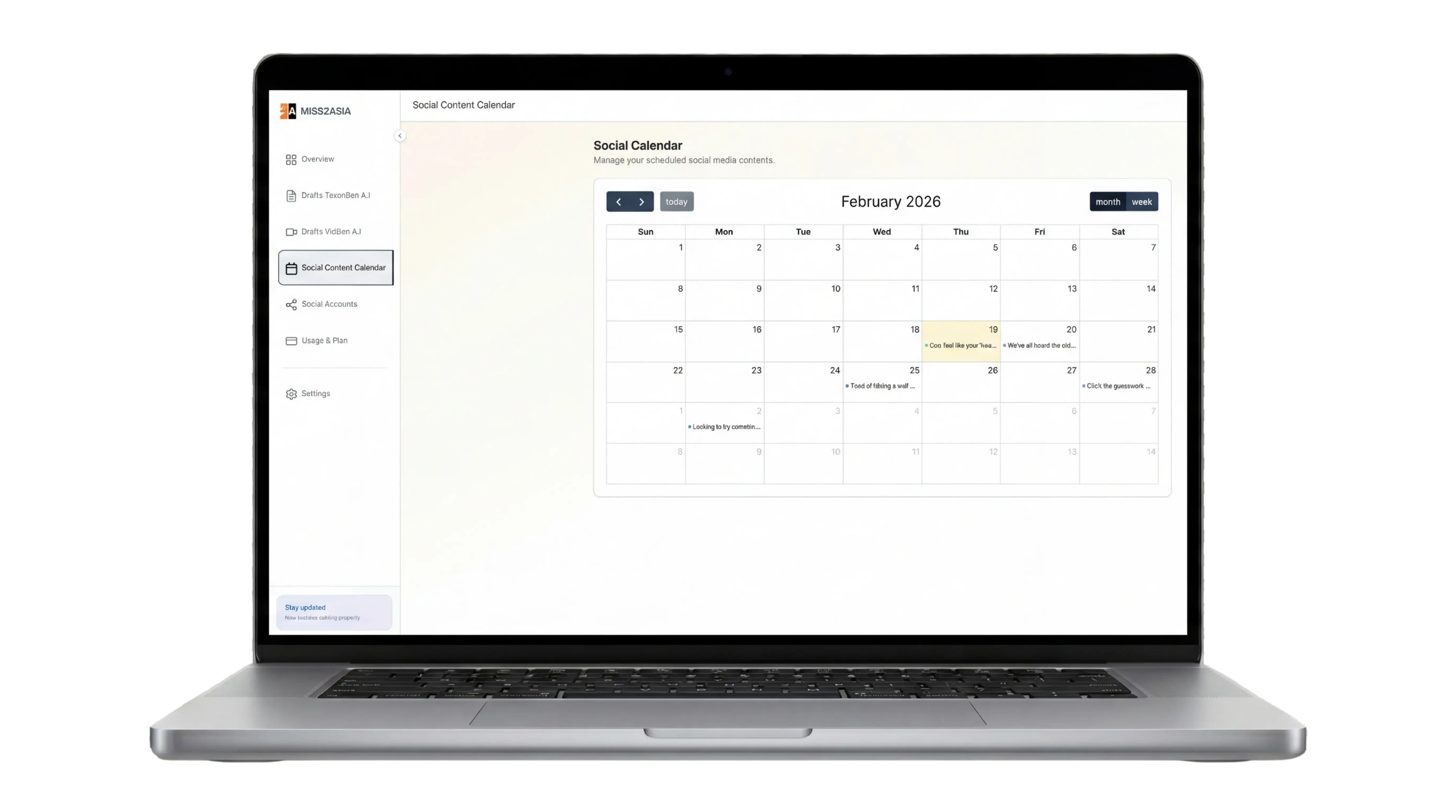 Calendar auto deployment